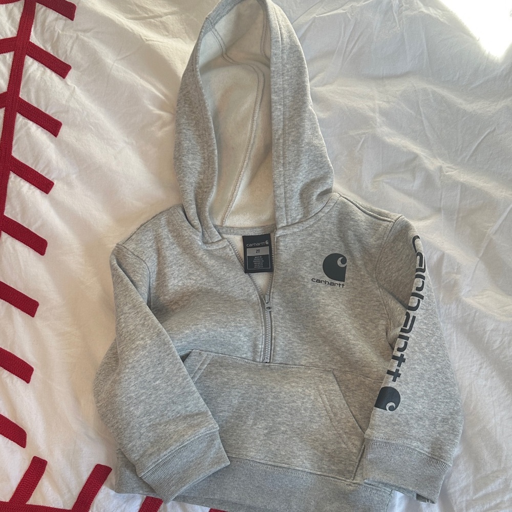 Carhartt Kids Light Gray Zip-Up Hoodie